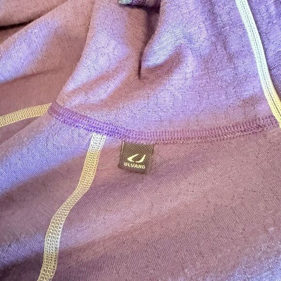 Ulvang Women’s Purple & Gray Long Sleeve Merino Wool Blend Running Sport Top SzL - Picture 5 of 14